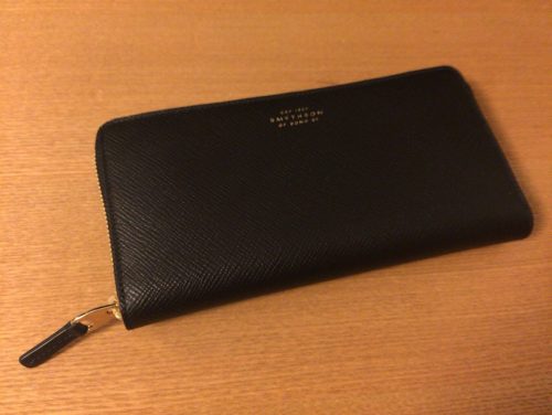 Smythson - スマイソン Smythson レザー ジップコインケース ナイル